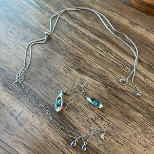 Elegant Silver and Blue Jewelry Set